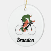 Moderner Cycling Illustration Cyclist Individuelle Keramik Ornament (Links)
