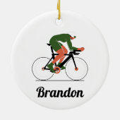 Moderner Cycling Illustration Cyclist Individuelle Keramik Ornament (Hinten)
