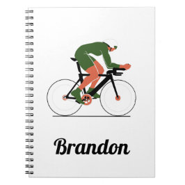Moderner Cycling Illustration Cyclist Individuelle Notizblock