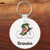 Moderner Cycling Illustration Cyclist Individuelle Schlüsselanhänger (Vorderseite)