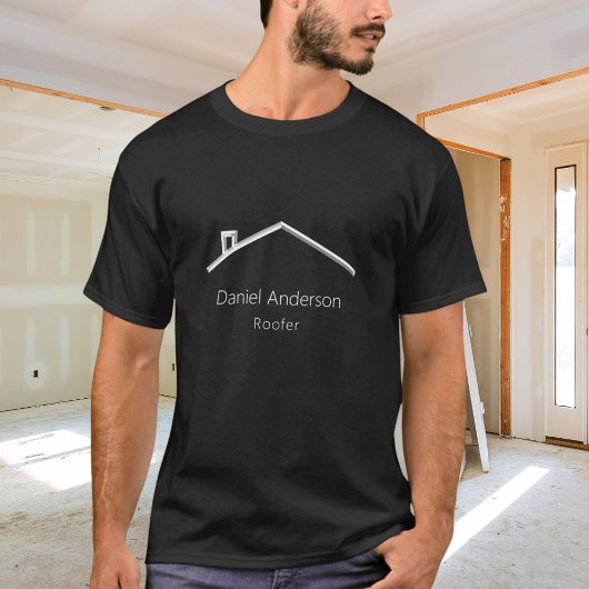 Moderner Dachdecker aus schwarzem Silber T-Shirt
