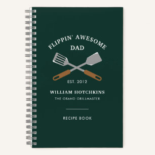 Moderner Dad BBQ Vater Personalisiertes Rezept Notizblock