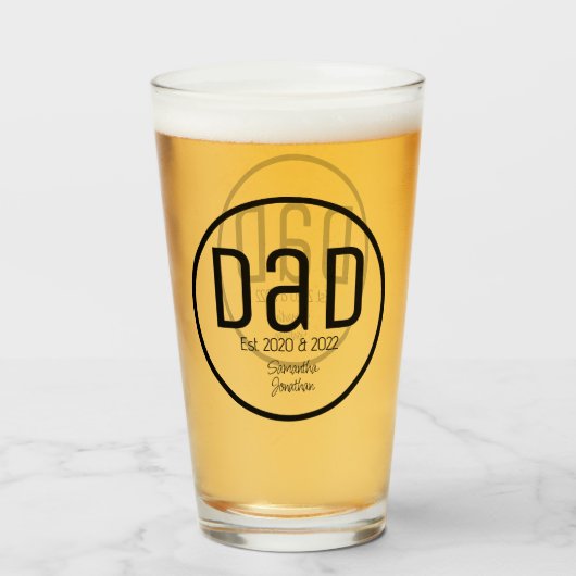 Moderner Dad mit einfachen Kindernamen etabliert Glas (Vorne (Gefüllt))