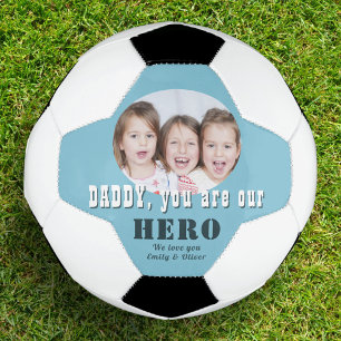 Moderner Daddy du bist unser Helden Foto Vatertag Fußball