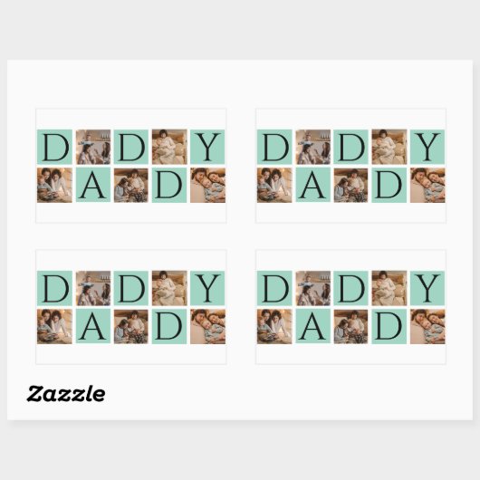 Moderner Daddy Foto Collage Sticker - Custom 5 Fot (Blatt)