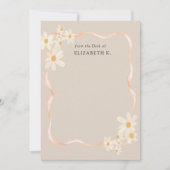 Moderner Daisy Floral Brown Name Mitteilungskarte (Vorderseite)