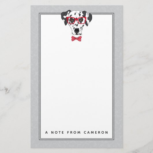 Moderner Dalmatiner | addieren Ihren Namen Briefpapier (Vorderseite)
