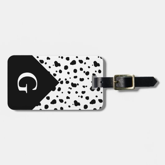 Moderner Dalmatiner-Druck u. Anfangsbuchstabe Gepäckanhänger (Vorderseite horizontal)