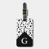 Moderner Dalmatiner-Druck u. Anfangsbuchstabe Gepäckanhänger (Vorderseite vertikal)