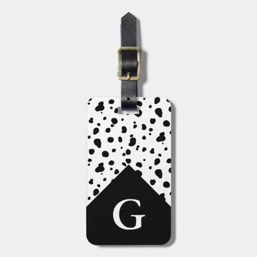 Moderner Dalmatiner-Druck u. Anfangsbuchstabe Gepäckanhänger (Vorderseite vertikal)
