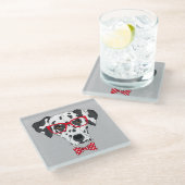 Moderner Dalmatiner Glasuntersetzer (Schrägansicht)