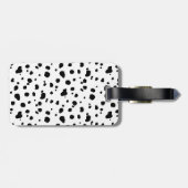 Moderner Dalmatiner Print & Gold Initialbrief Gepäckanhänger (Rückseite horizontal)