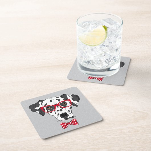 Moderner Dalmatiner Rechteckiger Pappuntersetzer (Vor Ort)