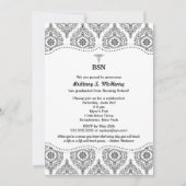 Moderner Damast BSN RN LPN des Einladung (Vorderseite)