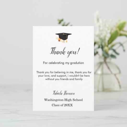 Moderner Dank Abschluss Menükarte (Stehend Vorderseite)