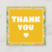 Moderner Dank bestellen Yellow Floral Qr Code Quadratische Visitenkarte (Vorderseite)