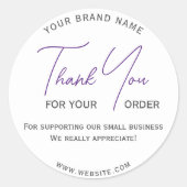 Moderner Dank Drehbuch Typografie Sticker (Vorderseite)