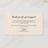 Moderner Dank für die Unterstützung kleiner Visitenkarte (Rückseite)