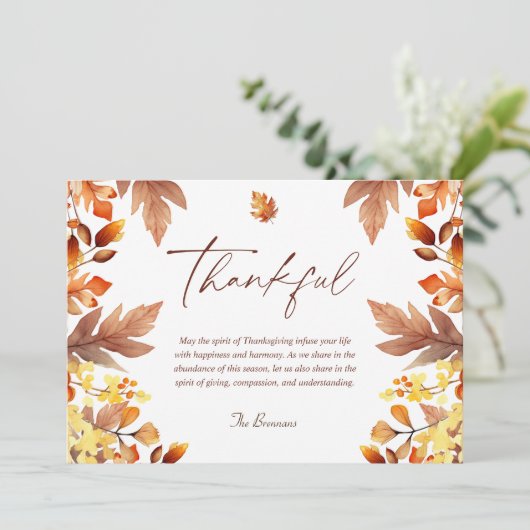 Moderner dankbarer Erntedank Feiertagskarte (Stehend Vorderseite)