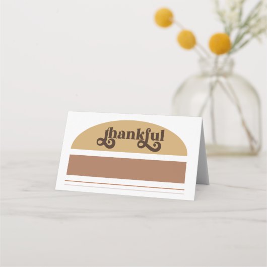 Moderner dankbarer Erntedank Platzkarte (Vorderseite)