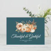 Moderner dankbarer und dankbarer Erntedank Feiertagskarte (Stehend Vorderseite)