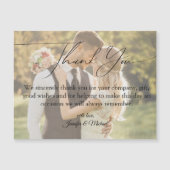 Moderner Dankeschön handschriftlich Hochzeitsmagne Magnetkarte (Vorderseite)