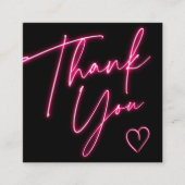 Moderner Dankeschön-Skripterstellung neunrosa Qr-C Quadratische Visitenkarte (Vorderseite)