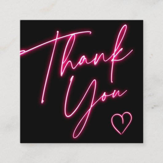 Moderner Dankeschön-Skripterstellung neunrosa Qr-C Quadratische Visitenkarte (Vorderseite)