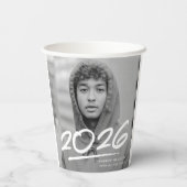 Moderner Dashed 2025 Foto Abschluss Pappbecher (Rückseite)