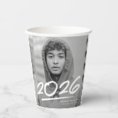 Moderner Dashed 2025 Foto Abschluss Pappbecher (Vorderseite)