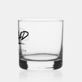 Moderner Dashed Grad Black Typografy Abschluss Whiskyglas (Links)