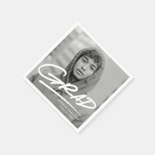 Moderner Dashed Grad Foto Abschluss Serviette (Ecke)