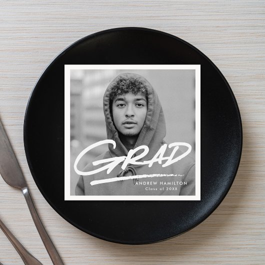 Moderner Dashed Grad Foto Abschluss Serviette