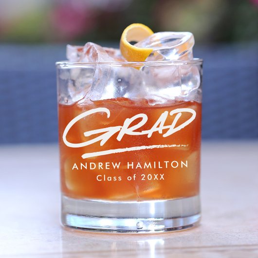 Moderner Dashed Grad White Typografy Abschluss Whiskyglas