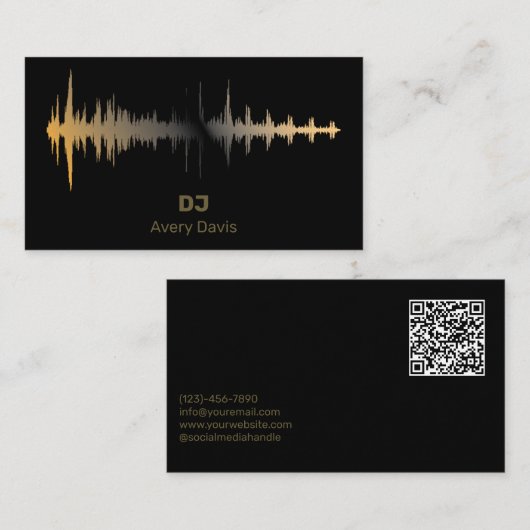 Moderner Deejay DJ-Musik-Beat-Professional-QR-Code Visitenkarte (Vorne/Hinten)