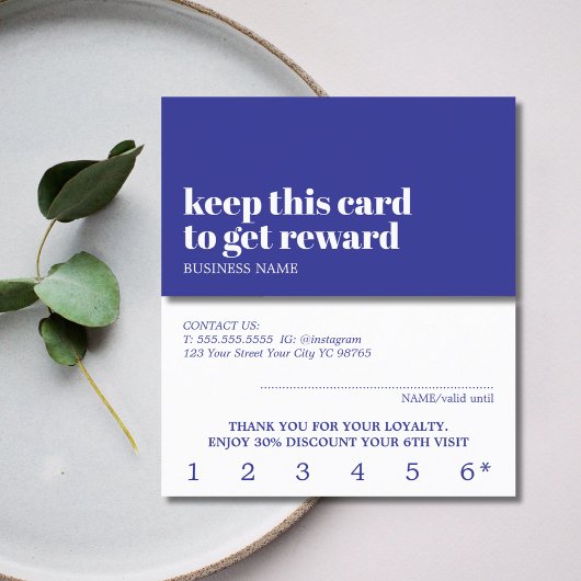 Moderner Deep Blue White Beauty Bold Salon Treuekarte