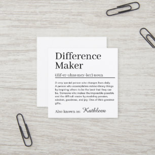 Moderner Definitions-Unterschiedmacher  Quadratische Visitenkarte