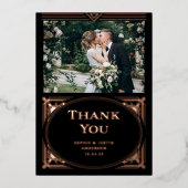 Moderner Deko Black | Danke, dass Sie Card Rose Go Folieneinladung (Vorderseite)