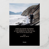 Moderner Deko Black | Danke, dass Sie Card Rose Go Folieneinladung (Rückseite)