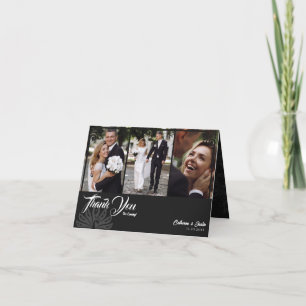 Moderner Deko Black Peacock 3 Foto eingewickelt Dankeskarte