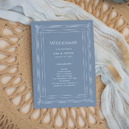 Moderner Deko | Elegant Dusty Blue and White Weddi Programm