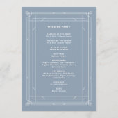 Moderner Deko | Elegant Dusty Blue and White Weddi Programm (Rückseite)