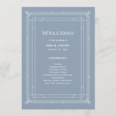 Moderner Deko | Elegant Dusty Blue and White Weddi Programm (Vorderseite)