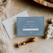 Moderner Deko | Elegant Dusty Blue and White Weddi RSVP Karte