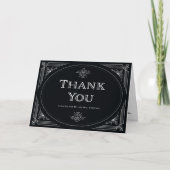 Moderner Deko | Elegant Onyx Black and White Weddi Dankeskarte (Vorderseite)