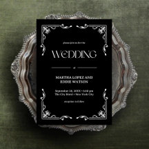 Moderner Deko | Elegant Onyx Black and White Weddi