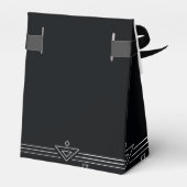 Moderner Deko | Elegant Onyx Black and White Weddi Geschenkschachtel (Rückseite)