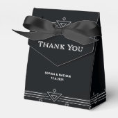 Moderner Deko | Elegant Onyx Black and White Weddi Geschenkschachtel (Vorderseite)