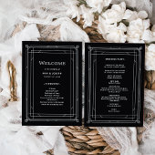 Moderner Deko | Elegant Onyx Black and White Weddi Programm