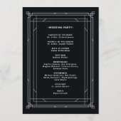 Moderner Deko | Elegant Onyx Black and White Weddi Programm (Rückseite)